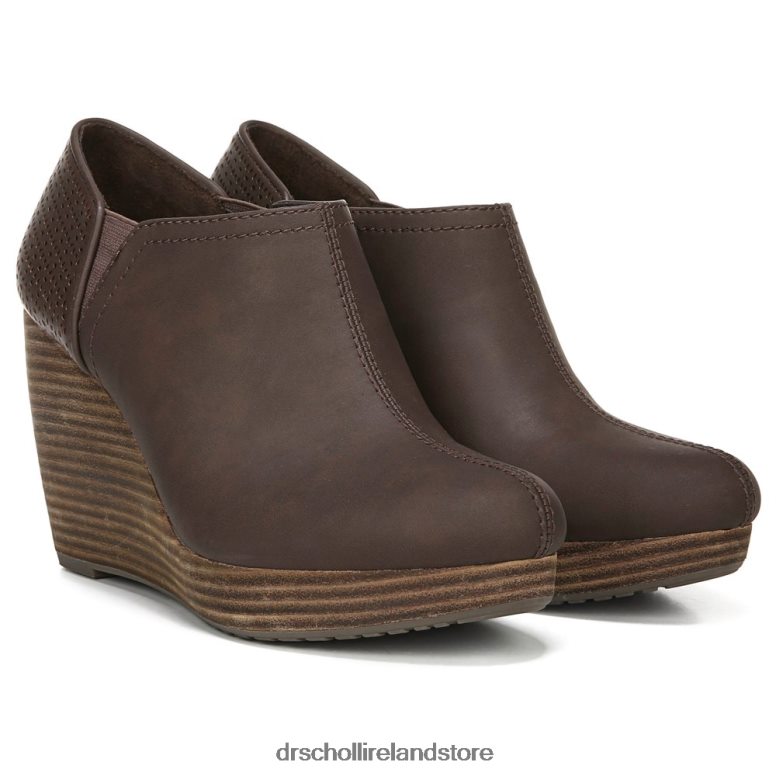 Dr. Scholl's Unisex Harlow Wedge Bootie Dark Brown Smooth 4VH42H150