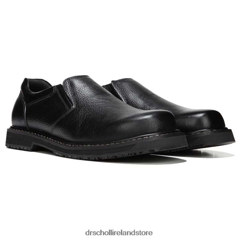 Dr. Scholl's Unisex Winder II Slip Resistant Slip On Black Leather 4VH42H290