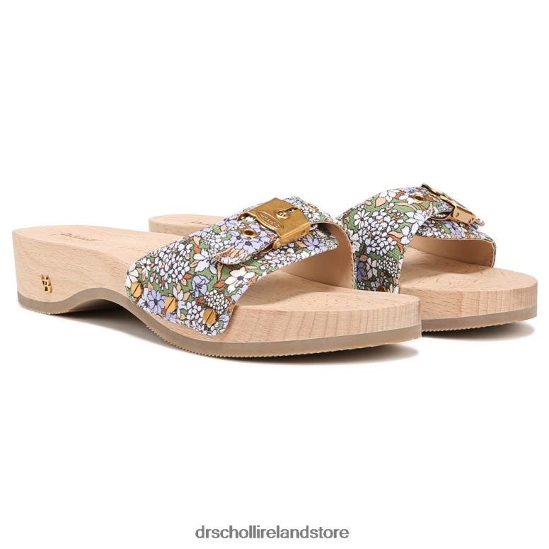 Dr. Scholl's x Veronica Beard Unisex Original Sandal Forest Green Floral Canvas 4VH42H116