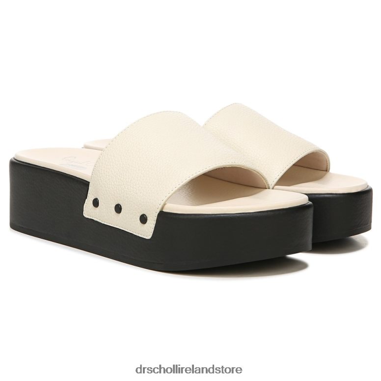 Dr. Scholl's Unisex Pisces Max Platform Slide Sandal White Leather 4VH42H199
