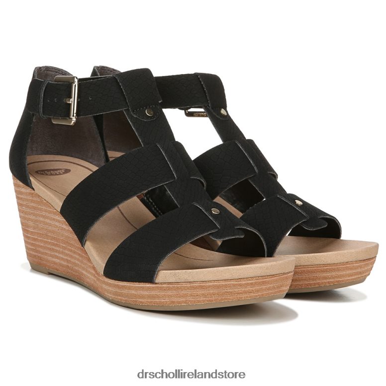 Dr. Scholl's Unisex Barton Wedge Sandal Black Snake Print 4VH42H165