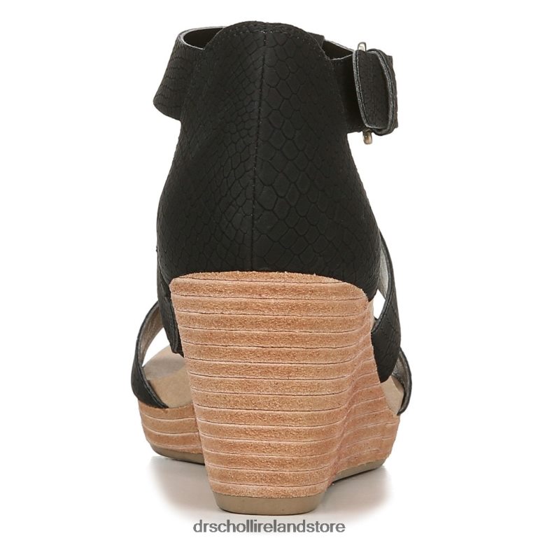 Dr. Scholl's Unisex Barton Wedge Sandal Black Snake Print 4VH42H165