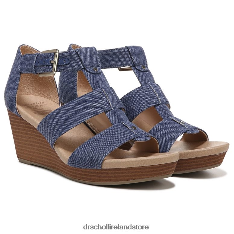 Dr. Scholl's Unisex Barton Wedge Sandal Denim Blue Fabric 4VH42H167