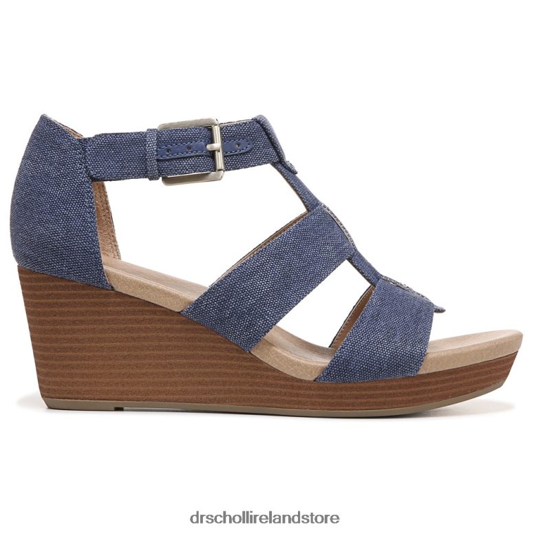 Dr. Scholl's Unisex Barton Wedge Sandal Denim Blue Fabric 4VH42H167