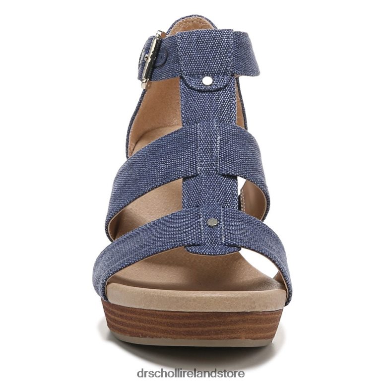 Dr. Scholl's Unisex Barton Wedge Sandal Denim Blue Fabric 4VH42H167