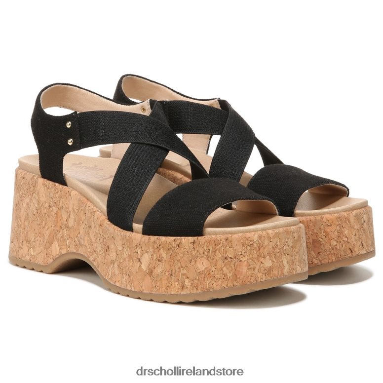 Dr. Scholl's Unisex Dottie Strappy Wedge Sandal Black 4VH42H201