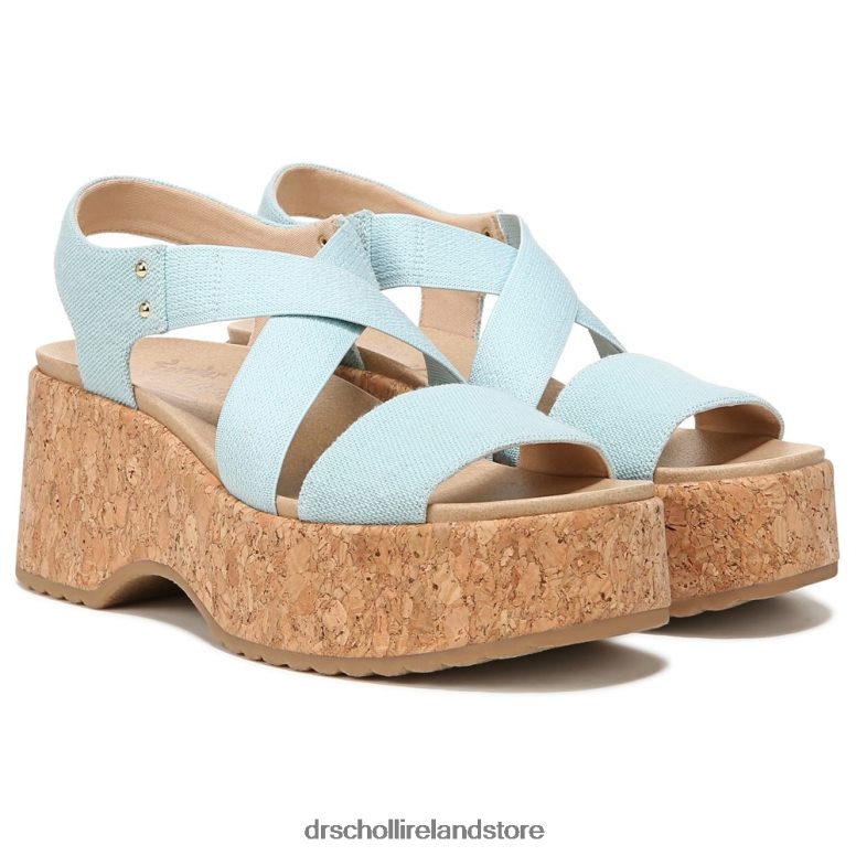 Dr. Scholl's Unisex Dottie Strappy Wedge Sandal Blue 4VH42H202