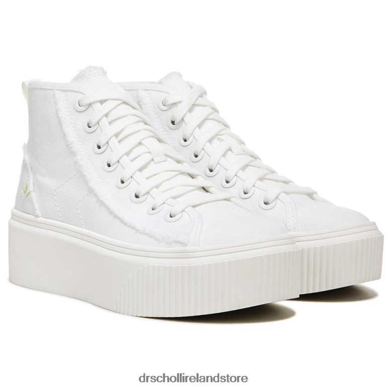 Dr. Scholl's Unisex For Now Hi Top Platform Sneaker White Fabric 4VH42H226