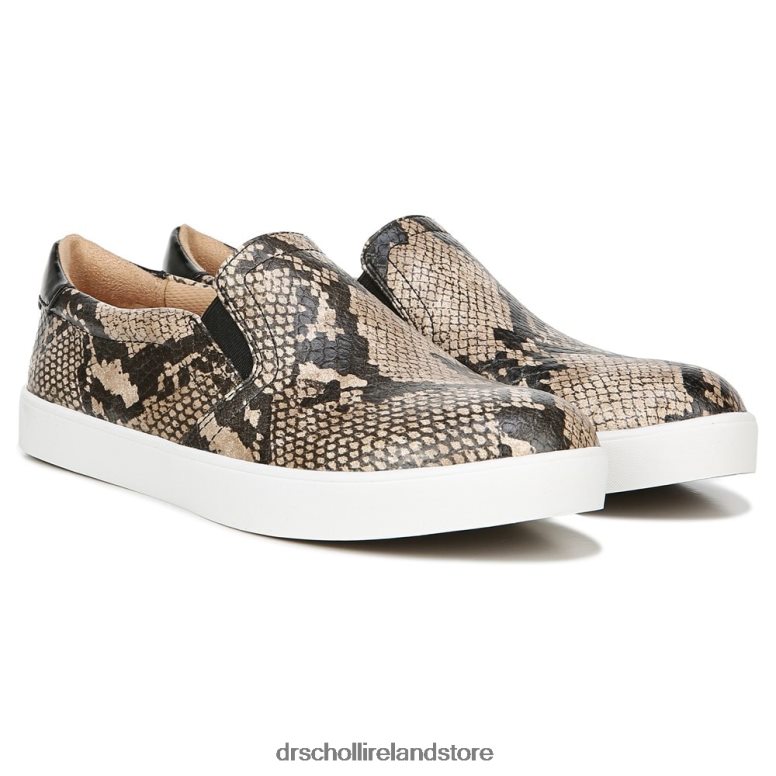 Dr. Scholl's Unisex Madison Slip On Sneaker Black/Tan Snake Print 4VH42H42